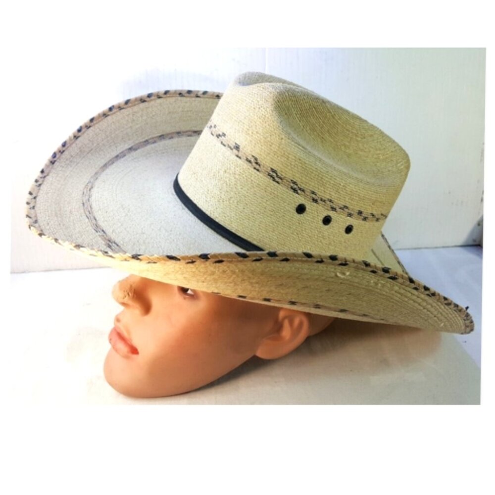 Laredo Western Cowboy Hat Woven Straw Beige Size 6 3/4